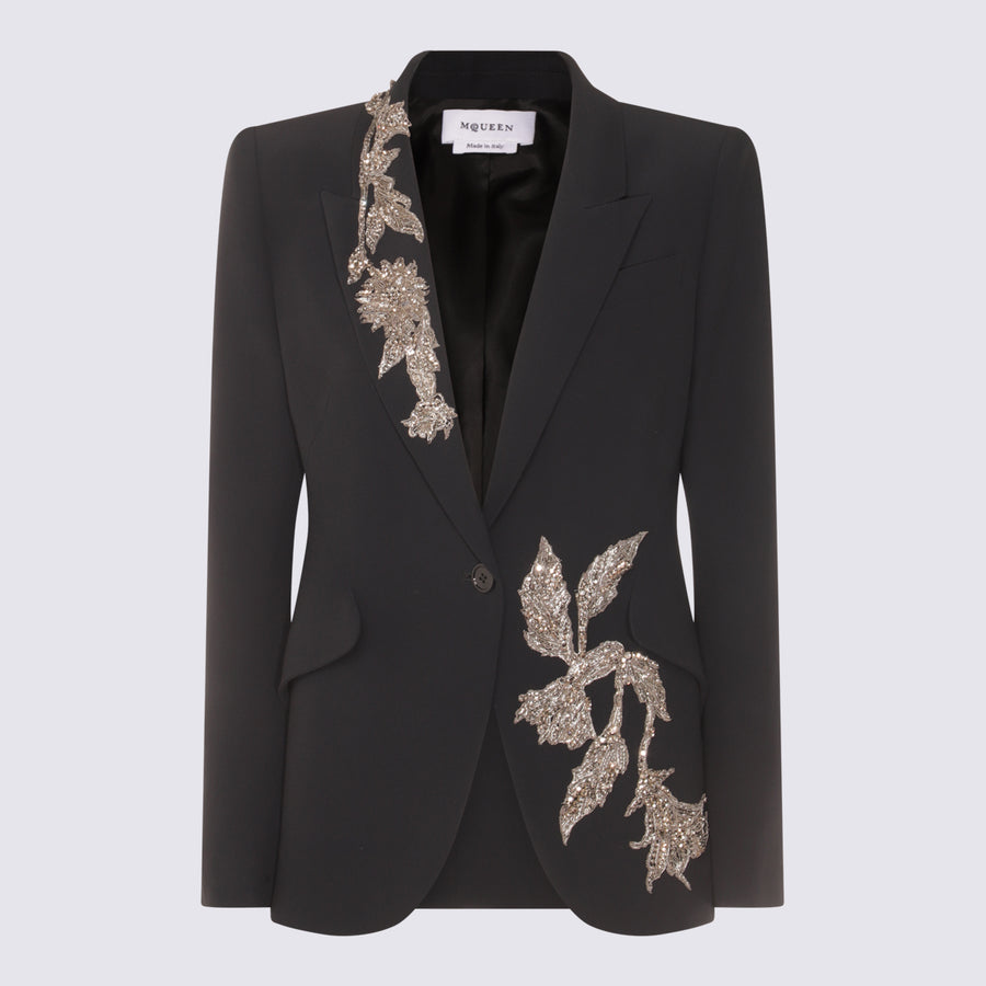Alexander McQueen 52% Viscose blazer in black