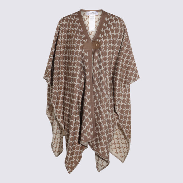 Max Mara 76% Wool scarf in beige