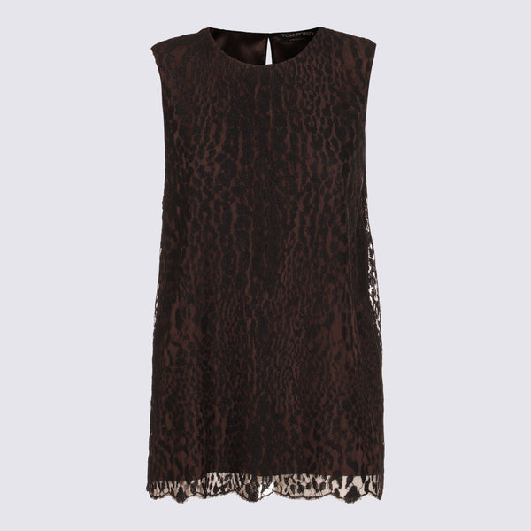 Tom Ford 81% Viscose tank top in black