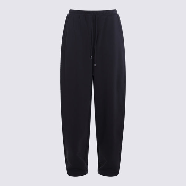 Sportmax 87% cotton trousers in black