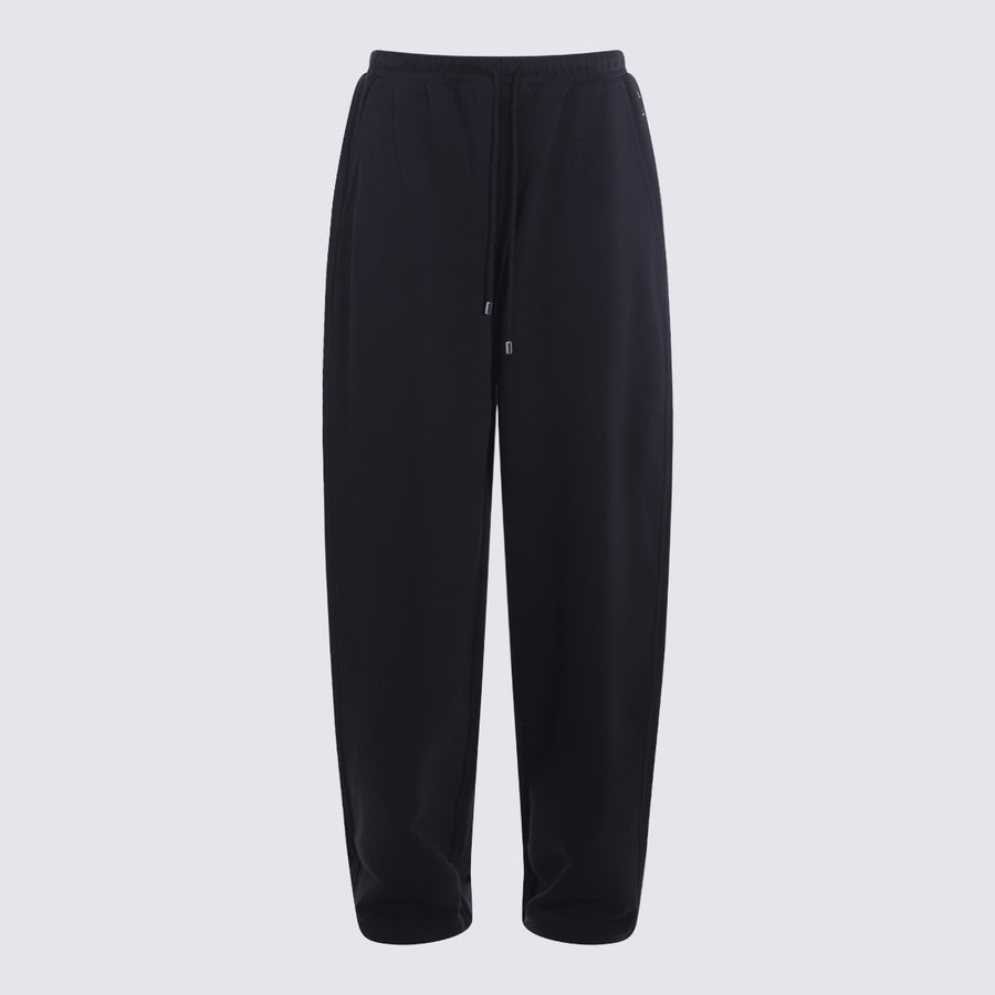 Sportmax 87% cotton trousers in black