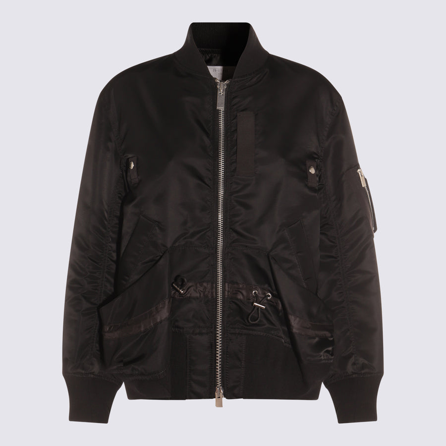 Sacai 100% Nylon jacket in black