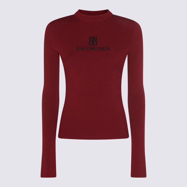 Balenciaga 84% Viscose sweater in red