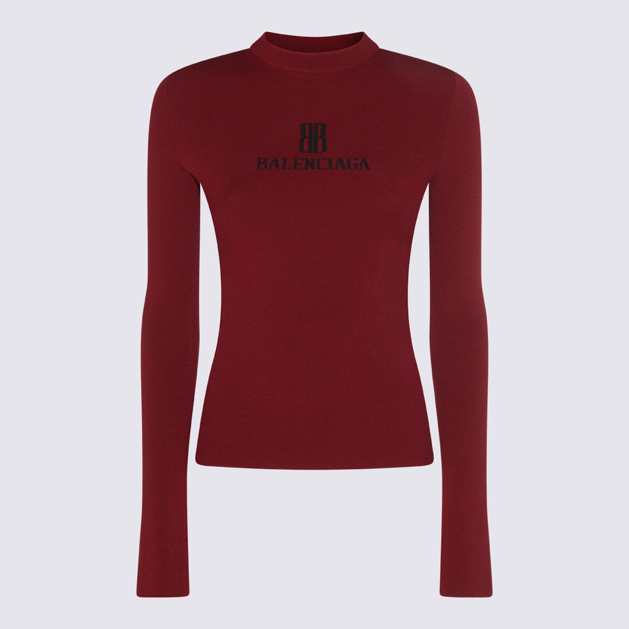 Balenciaga 84% Viscose sweater in red