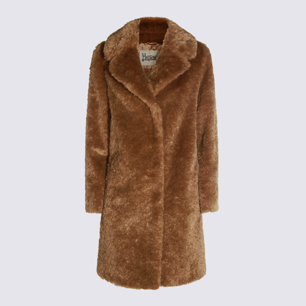 Herno 100% polyamide coat in beige