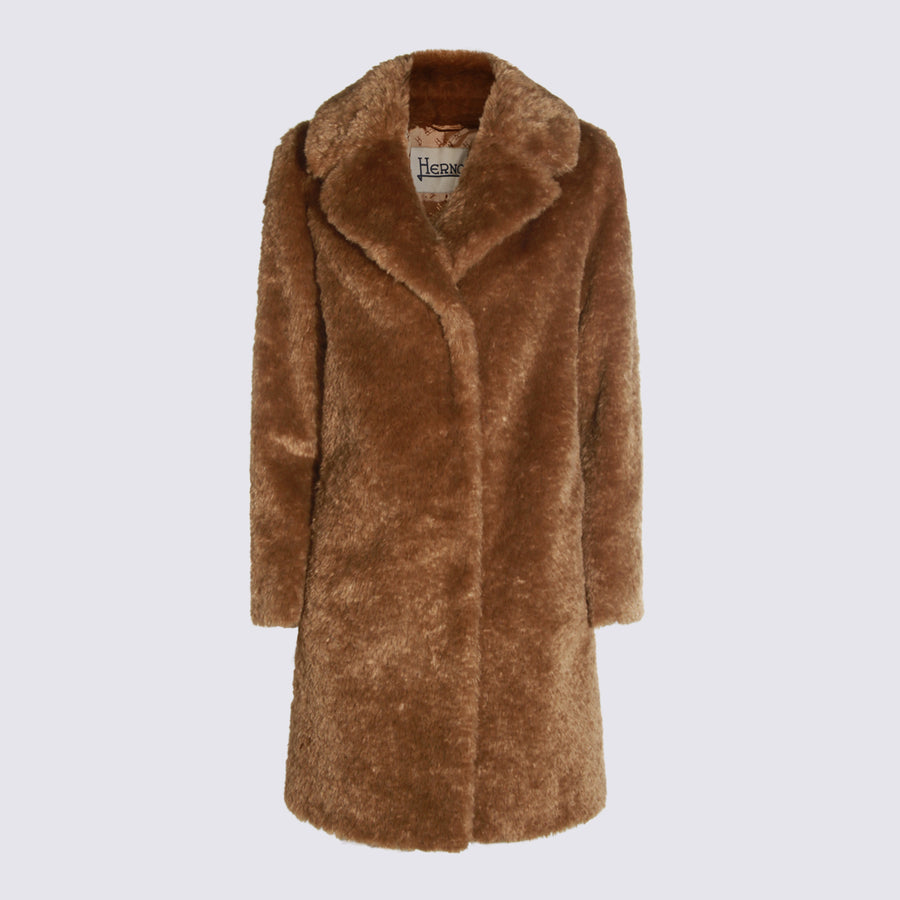 Herno 100% polyamide coat in beige