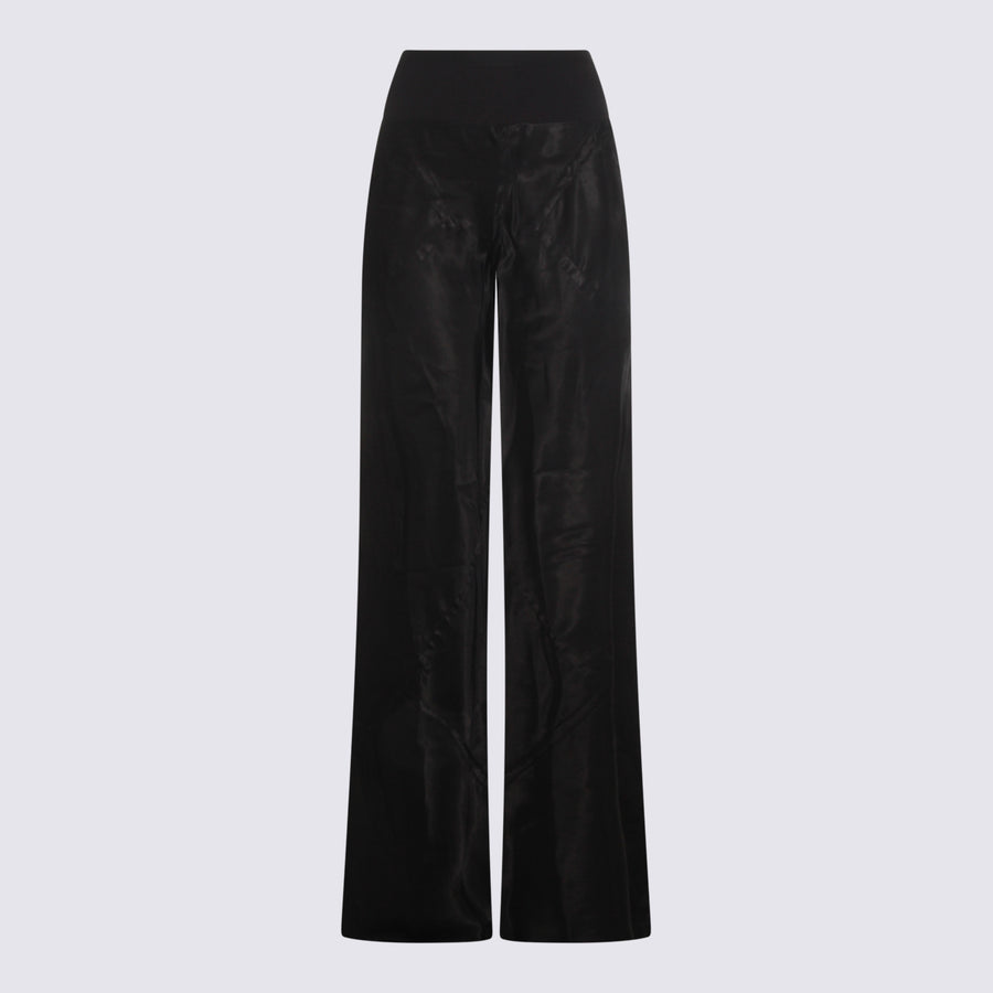 Rick Owens 65% Cotton trousers in black