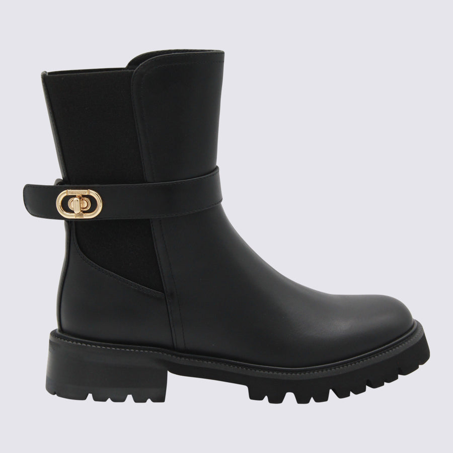 Twin-Set Leather boot in black