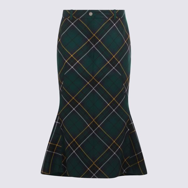 Alexander McQueen 100% Wool skirt in green