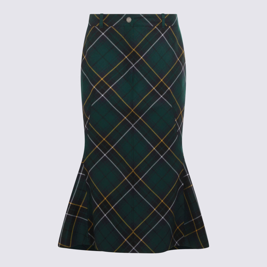 Alexander McQueen 100% Wool skirt in green