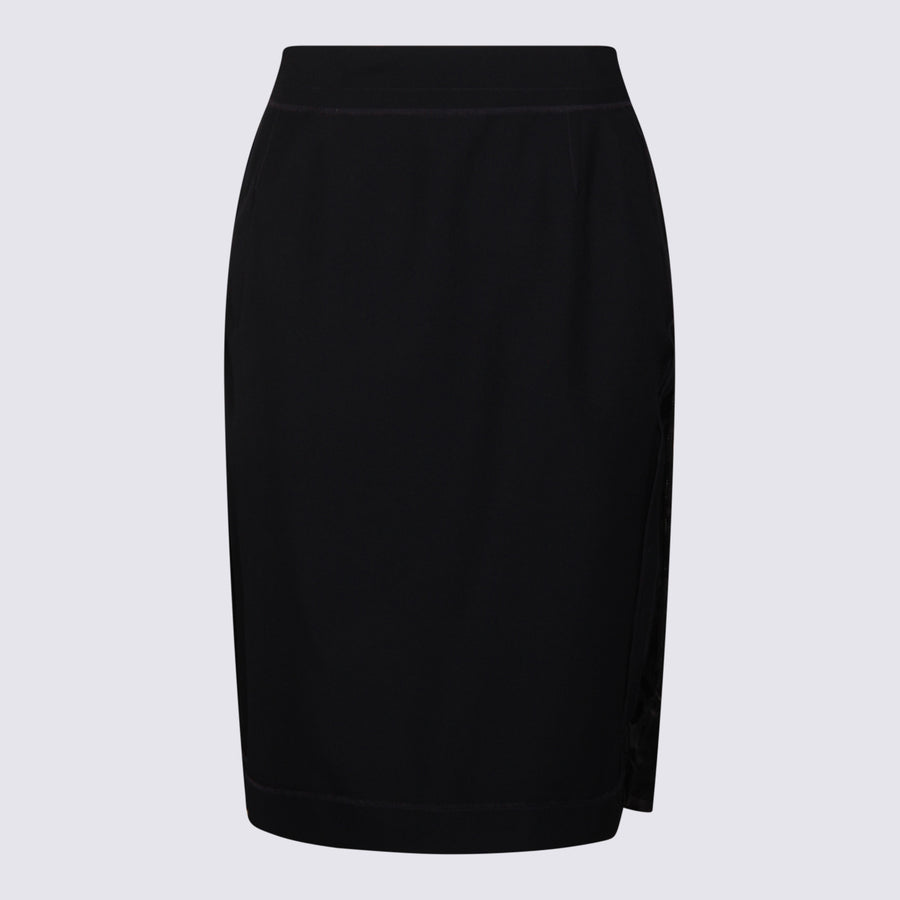 Maison Margiela 55% polyester skirt in navy