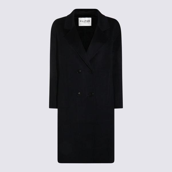 Kujiten 100% Wool coat in navy