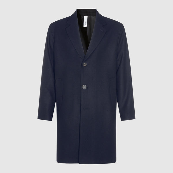 Hevo 80% virgin wool coat in navy