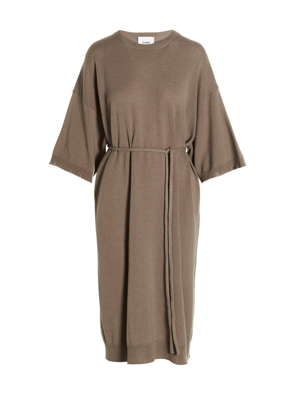 Nude حياكة فستان طويل