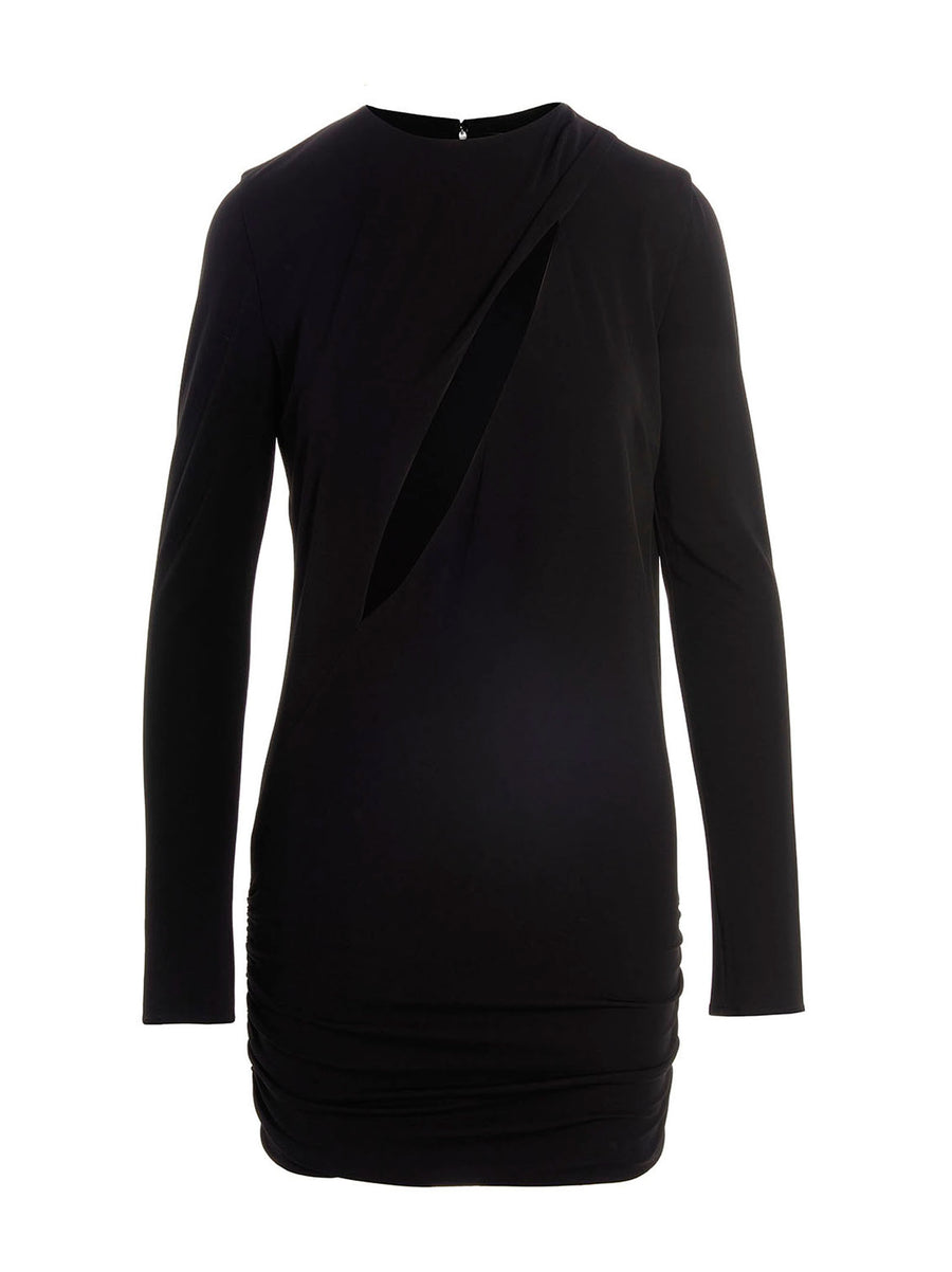Versace Cut-Out Jersey Dress — Black