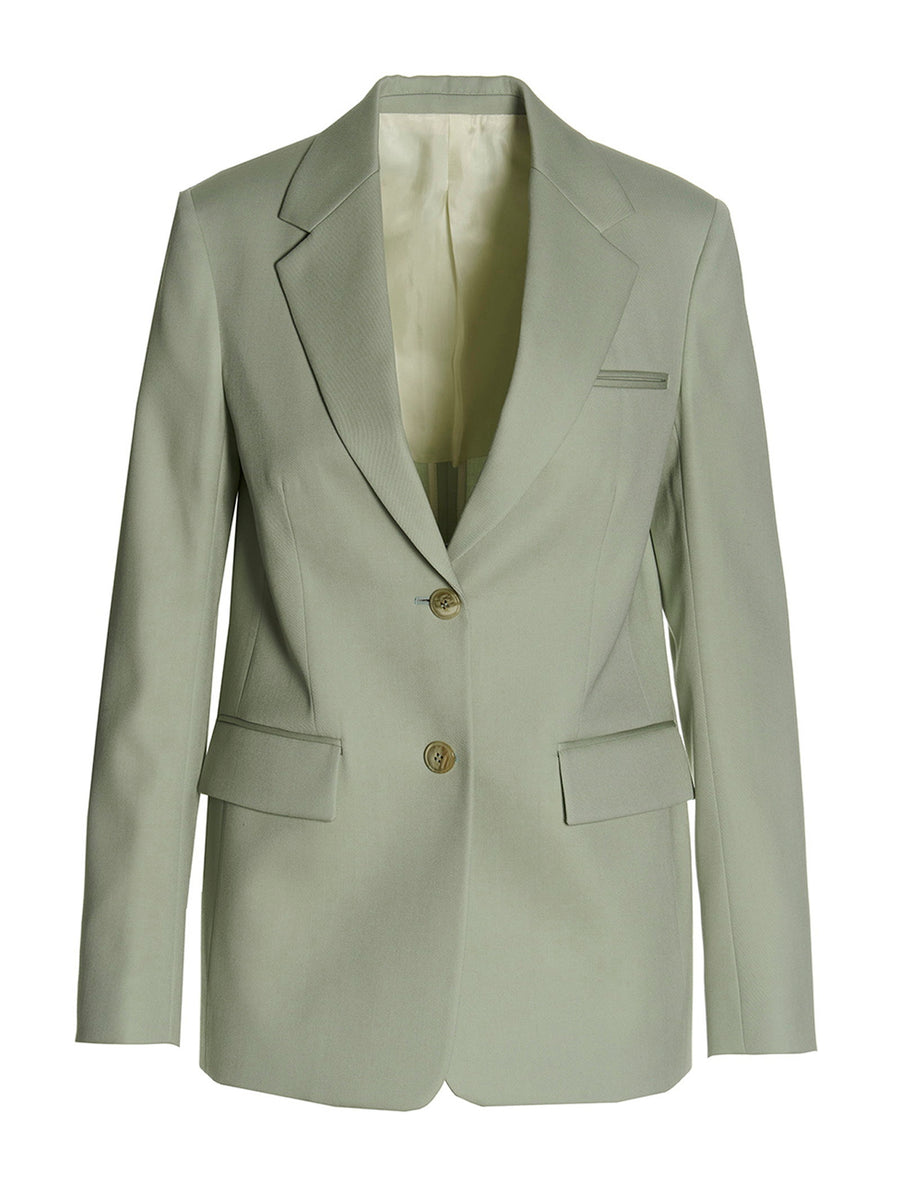 Lanvin Single-Breasted Wool Blazer — Sage