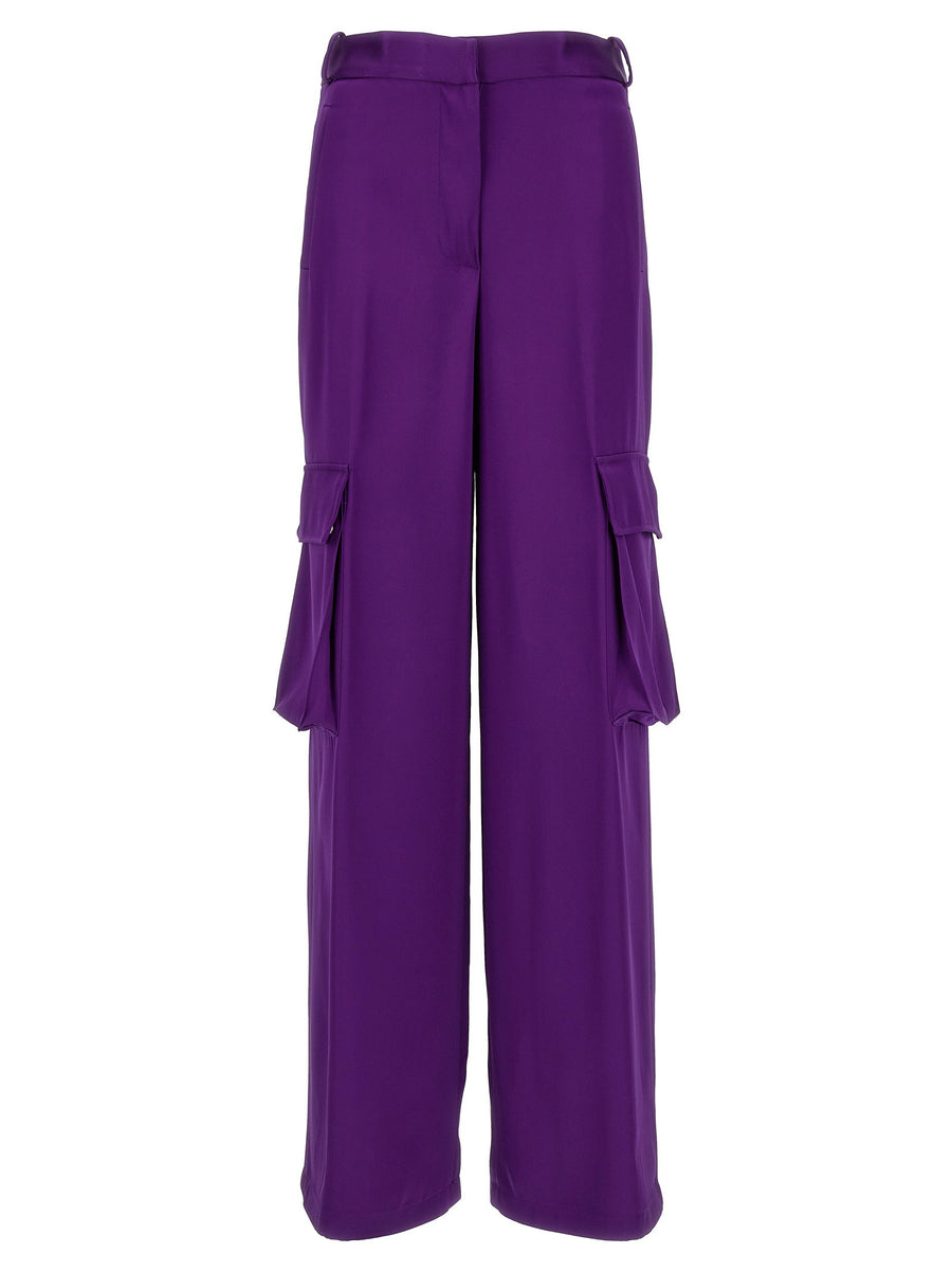 Versace Satin Cargo Pants — Purple