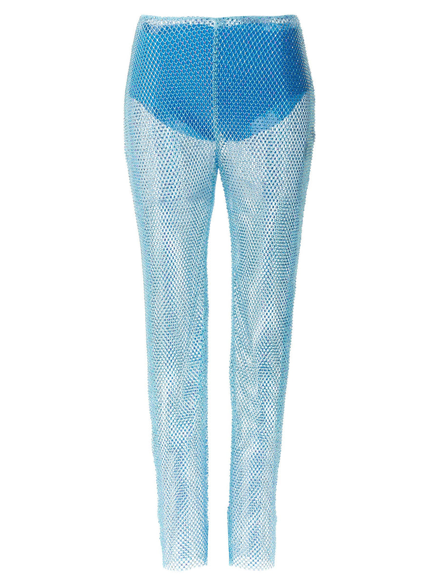 Giuseppe Di Morabito Sequin Mesh Pants — Blue