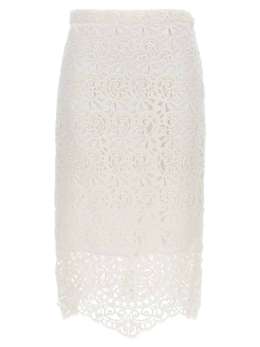 Burberry Lace Skirt — White