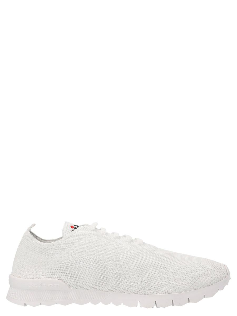 Kiton Textured Knit Sneaker — White