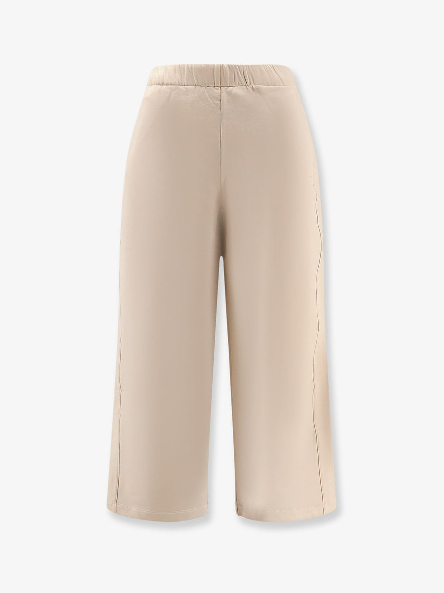 Silk And Cotton Jogger Trousers Beige