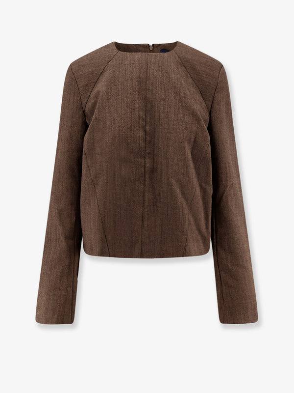 Giovana Virgin Wool Sweater Brown Wool; Lining: Cotton