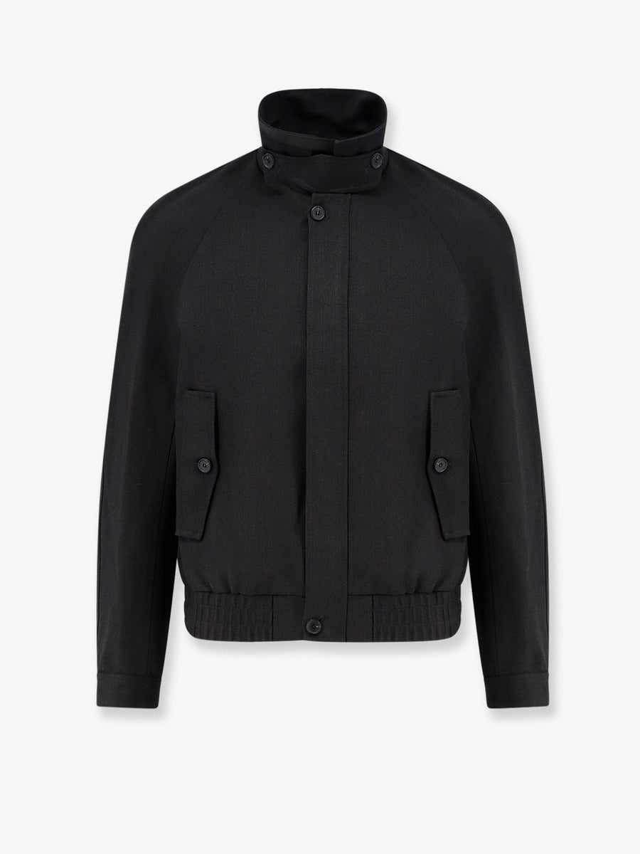 Wool-Blend Zip Jacket Gray Shell: Wool