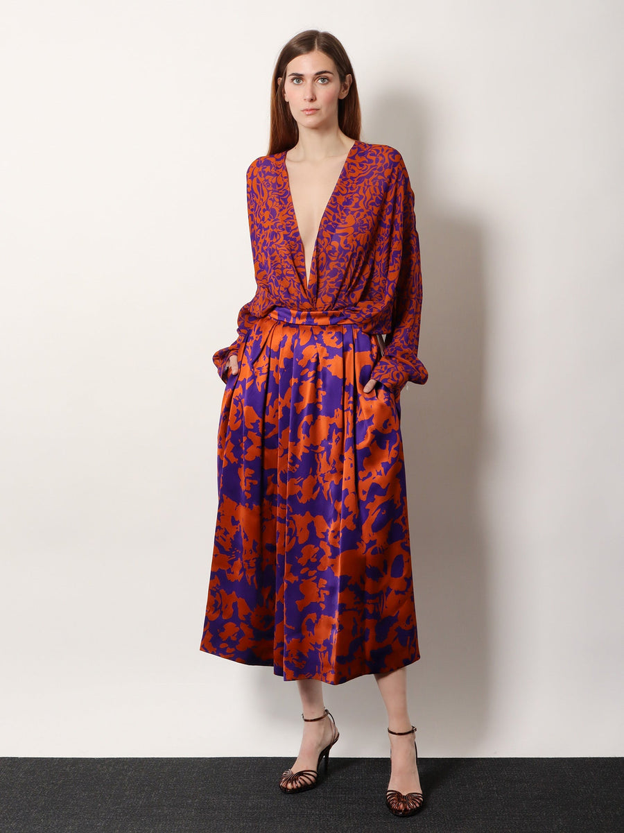 Printed Viscose A-Line Skirt