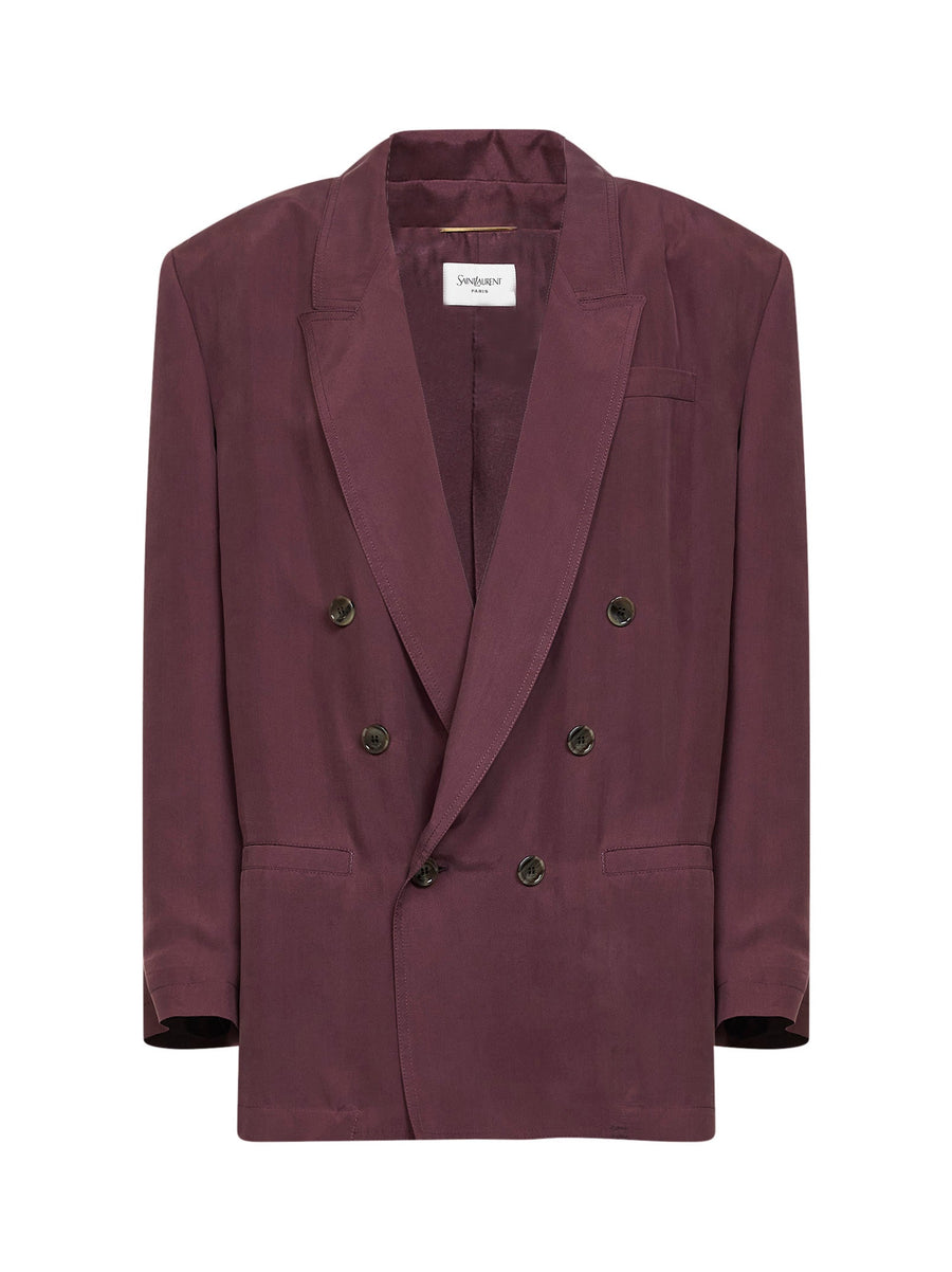Blazer Bordeaux Silk Jacket