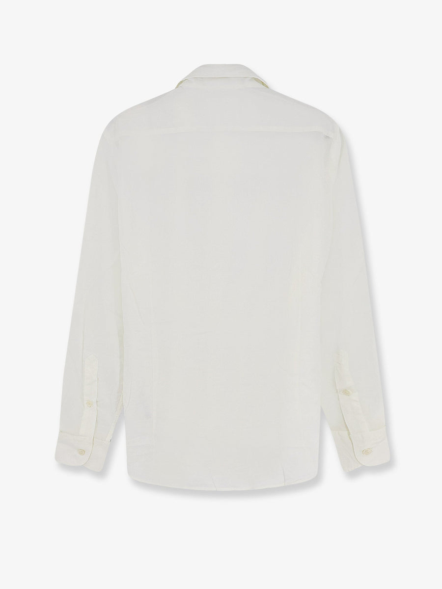 Shirt With Embroidered Logo White Cotton