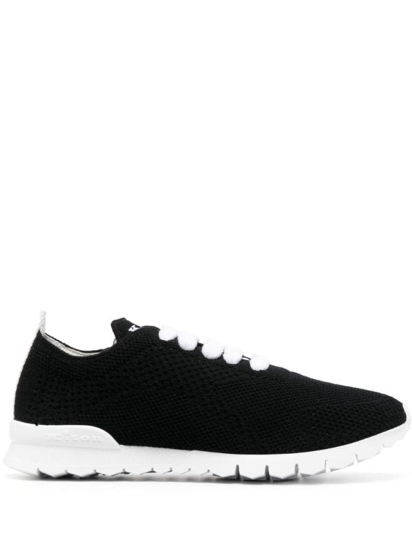 Kiton Calf Leather 100% outer sneaker in black