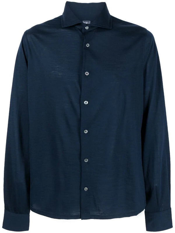 Fedeli Wool 100% shirt in navy