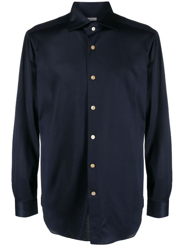 Kiton Cotton 100% shirt in midnight blue
