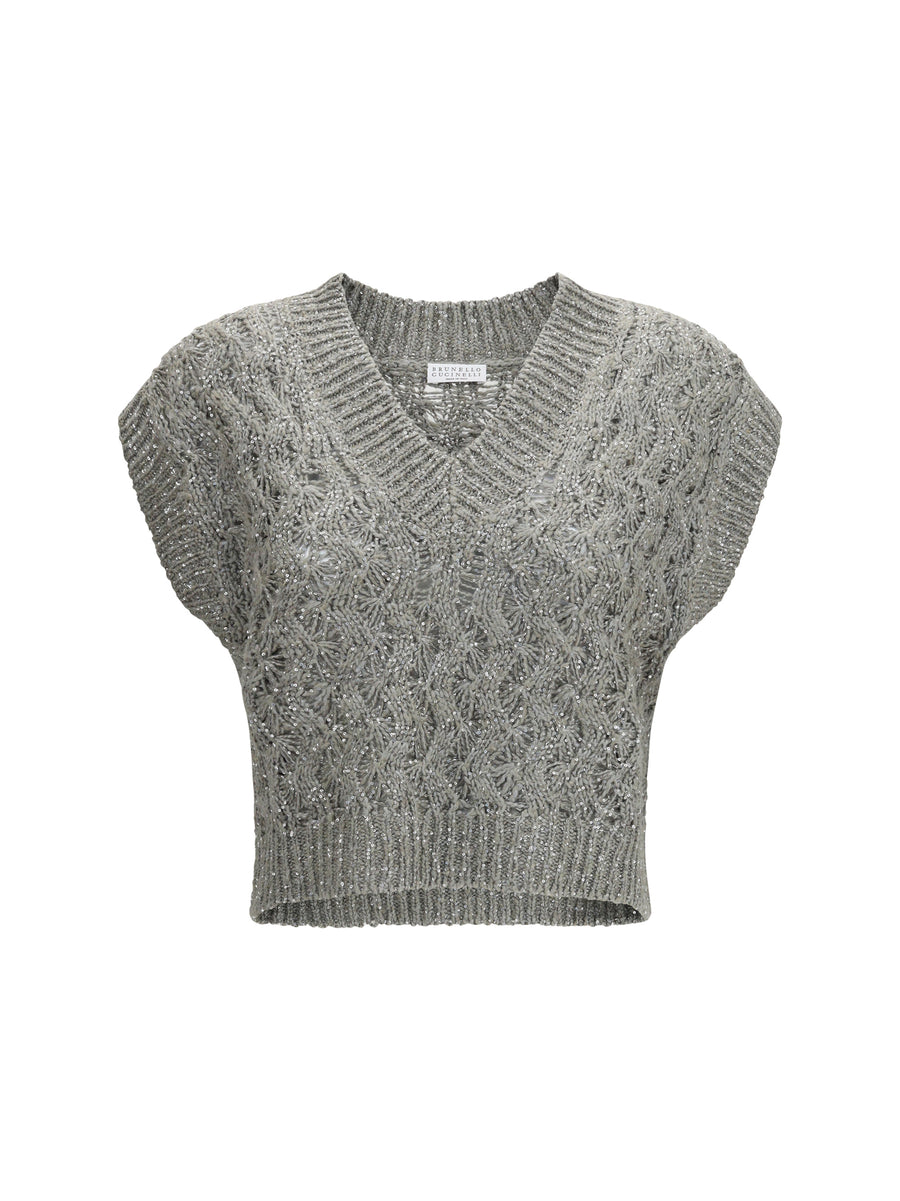 Silk Blend Sequined Vest Rosemary Knitwear