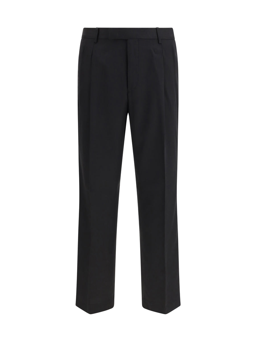 Germano 100% cotton trousers in black