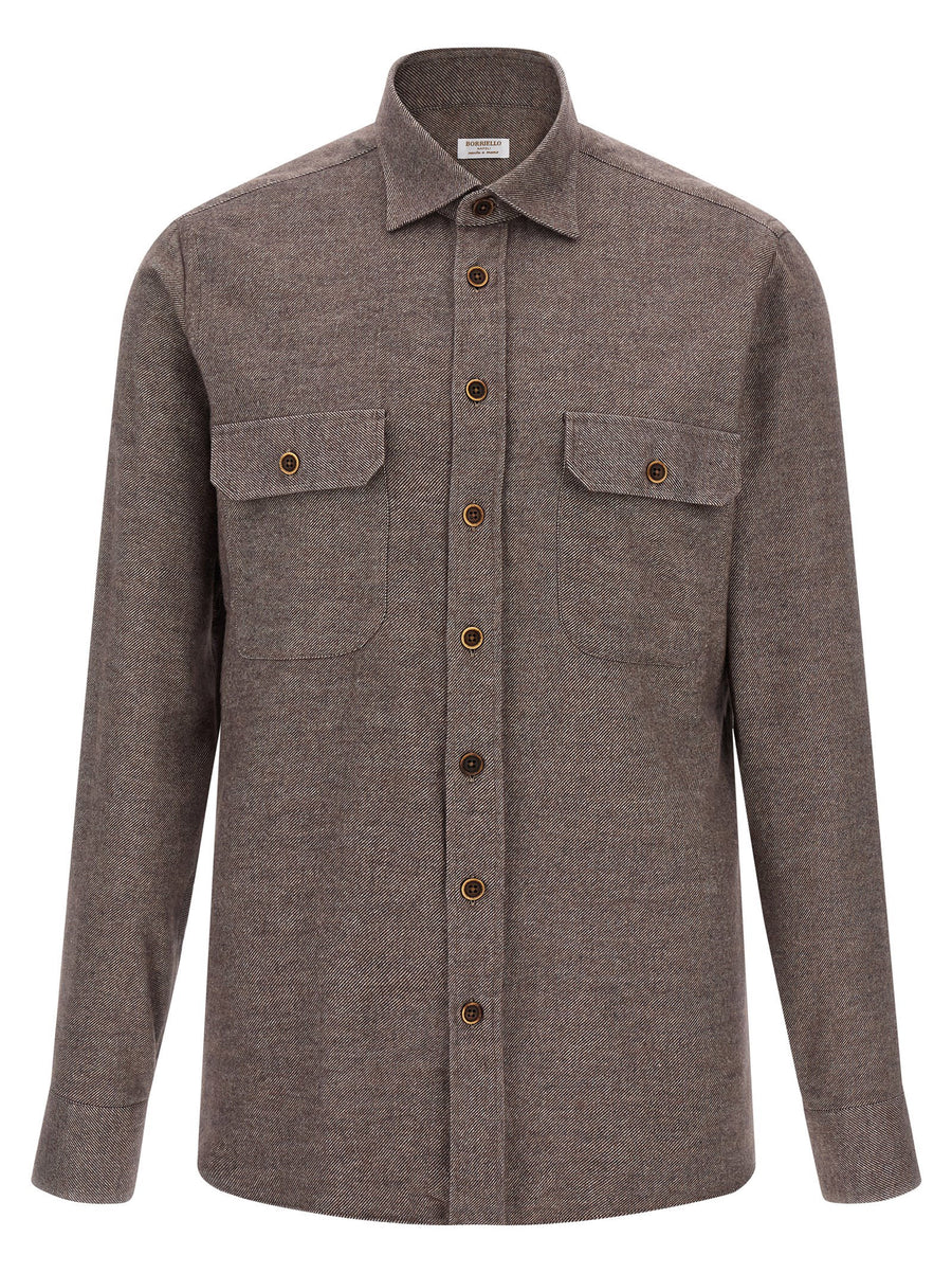Borriello Flannel Shirt — Taupe