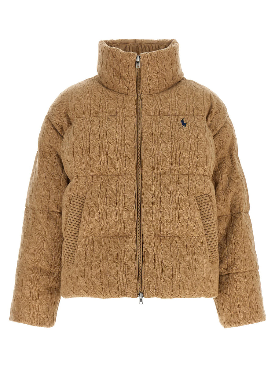 Polo Ralph Lauren Wool and Cashmere Quilted Down Jacket — Camel