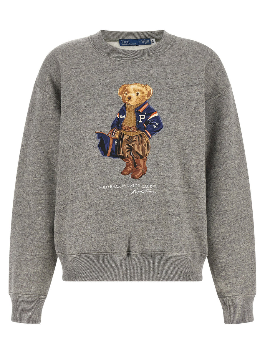 Polo Ralph Lauren Polo Bear Logo Print Sweatshirt — Gray