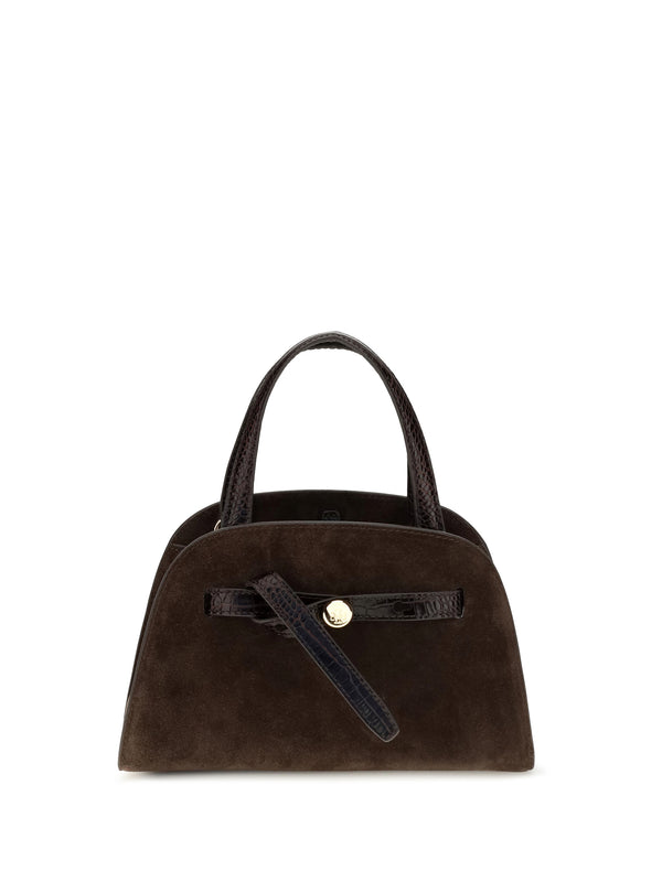 Romy Suede Small Bauletto Dark Cocoa Shoulder Bags