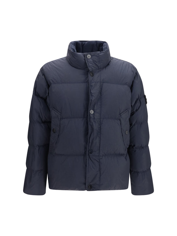 Stone Island OUTER: 100% POLYAMIDE; INNER: 100% DUCK DOWN down jacket in navy