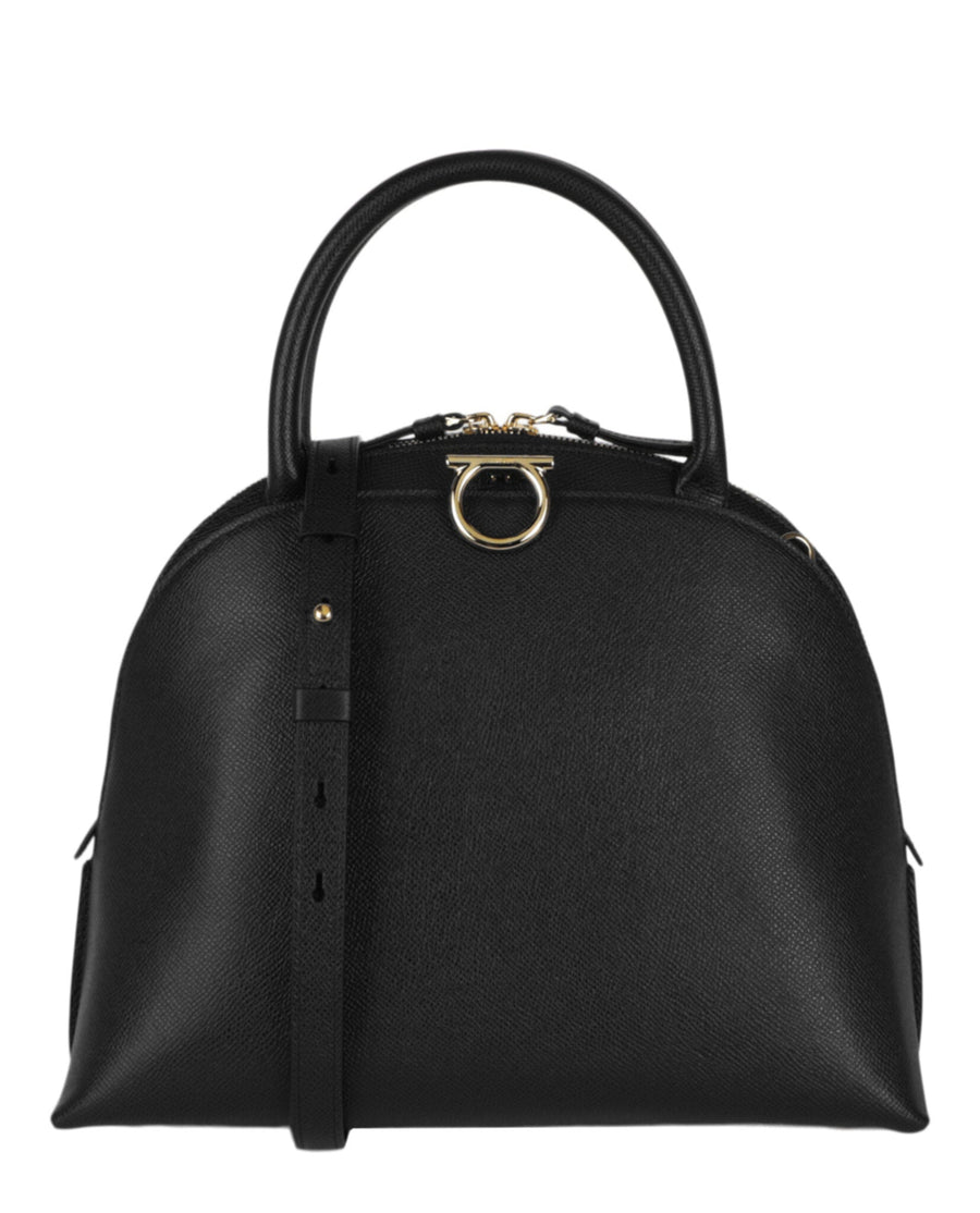 Ferragamo Leather top handle bag in black