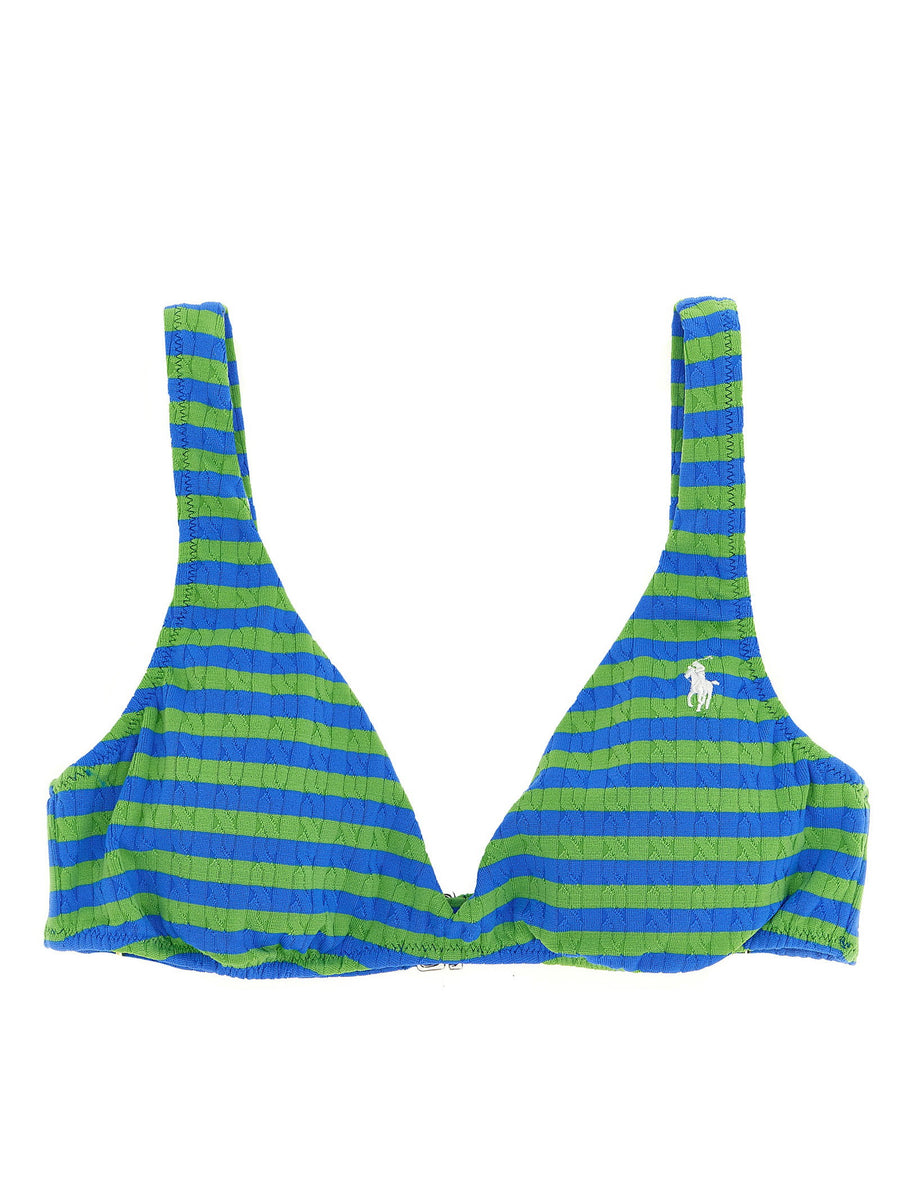 Polo Ralph Lauren Striped Bralette Bikini Top — Blue