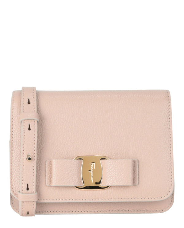 Ferragamo Calfskin Leather crossbody bag in pink