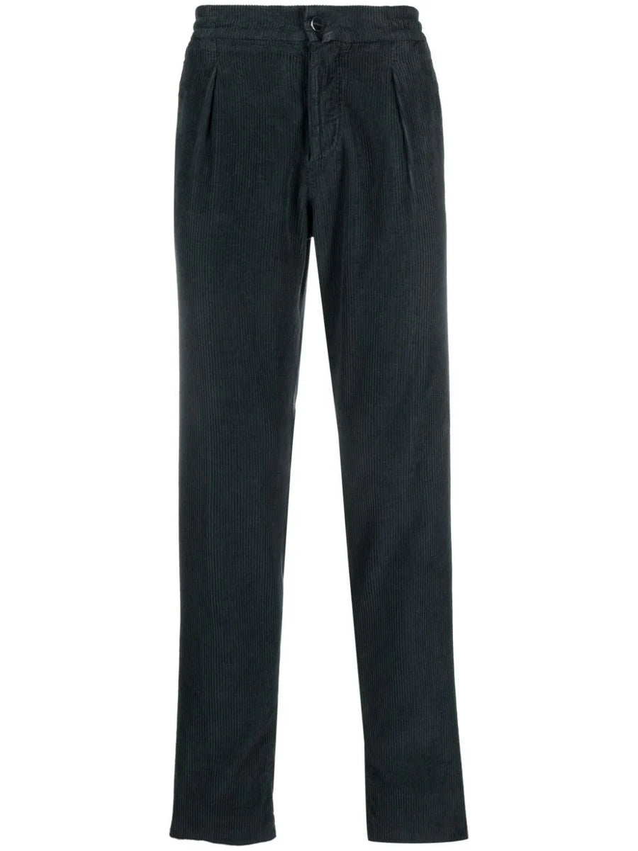 Kiton Cotton 100% trousers in dark blue