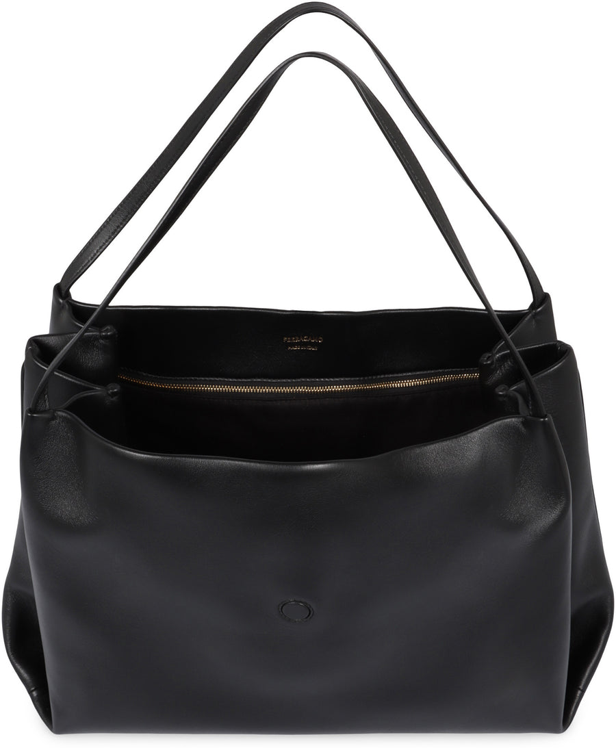 Calf Leather Tote Bag Black Calfskin