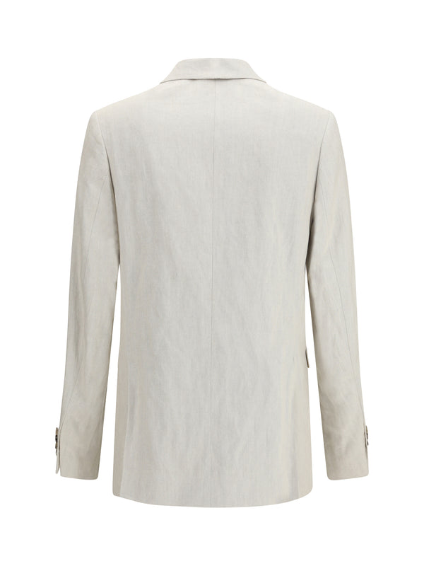 Blazer Barry Herringbone Off White Cotton Blazers