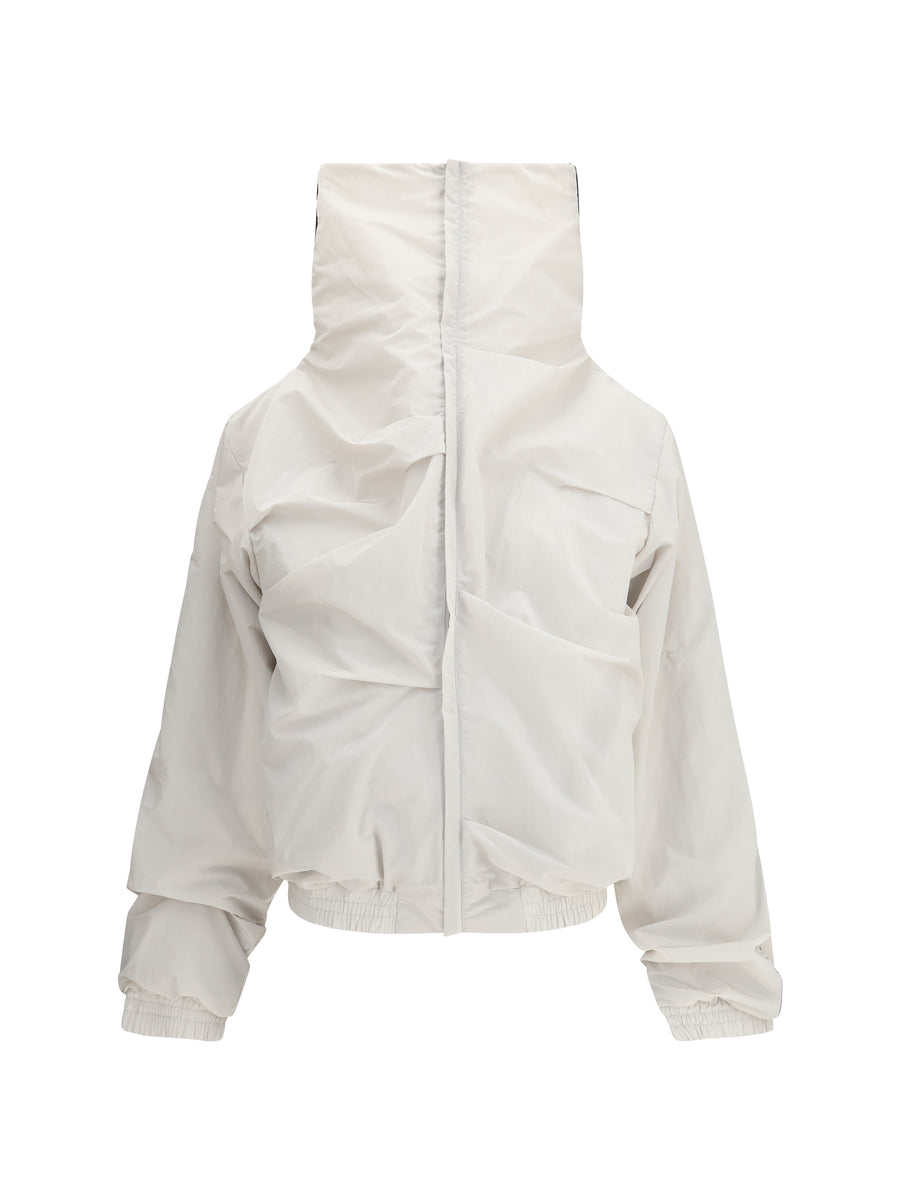 High Collar Jacket Grey Polyamide
