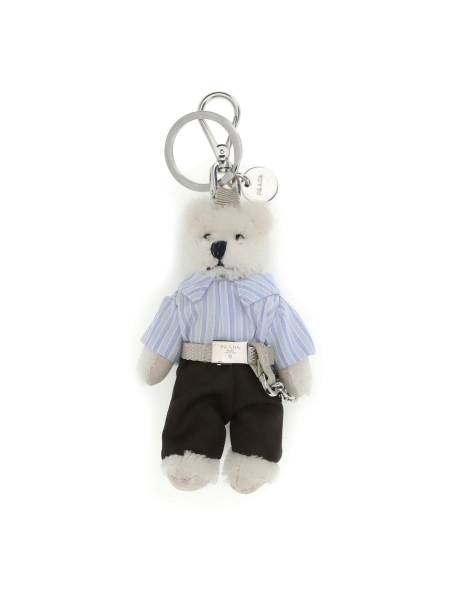 Teddy Keychain Bianco Cotton Key Rings