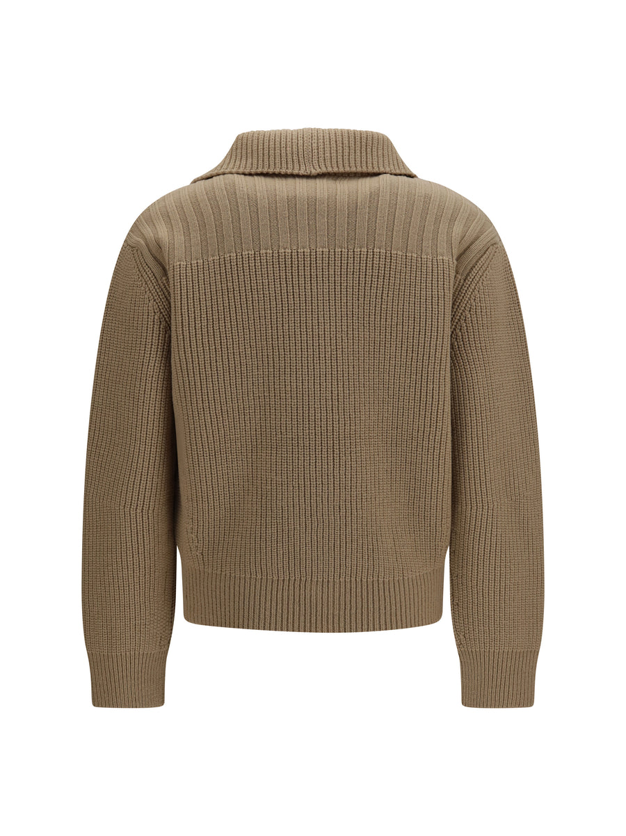 Cardigan Merino Wool High-Neck Champagne