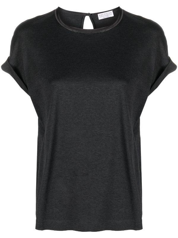 Brunello Cucinelli 100% Cotton t-shirt in anthracite grey